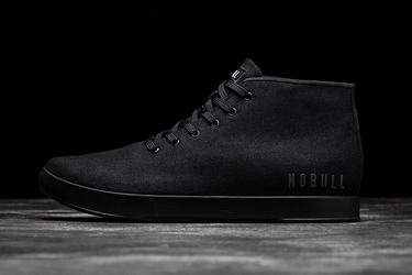 Nobull Canvas Mid Women's Trainers Black | Australia (CL1392)